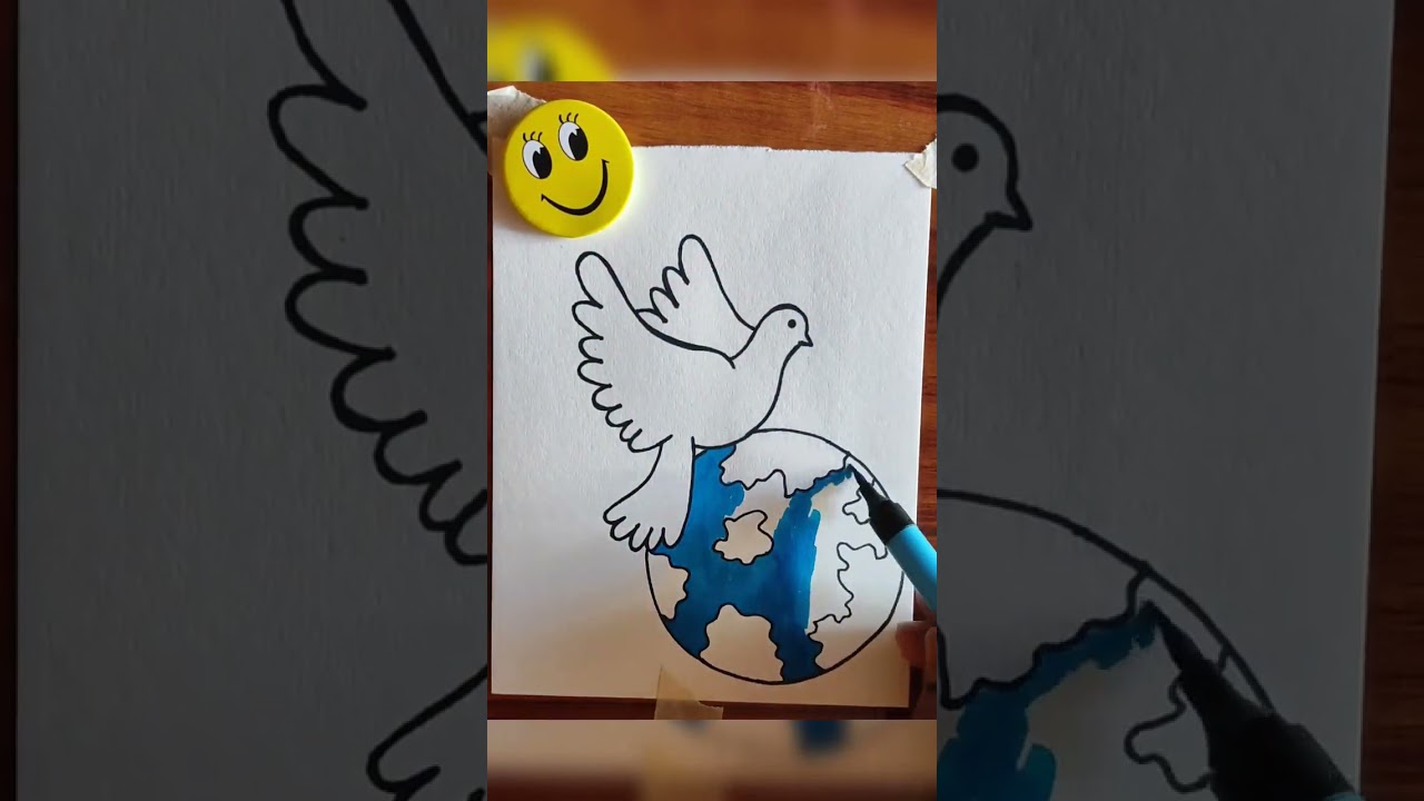 Happy world peace day 🕊|Peace day drawing ❤|#peace ✨ #drawingshorts 😍 #simple 💯