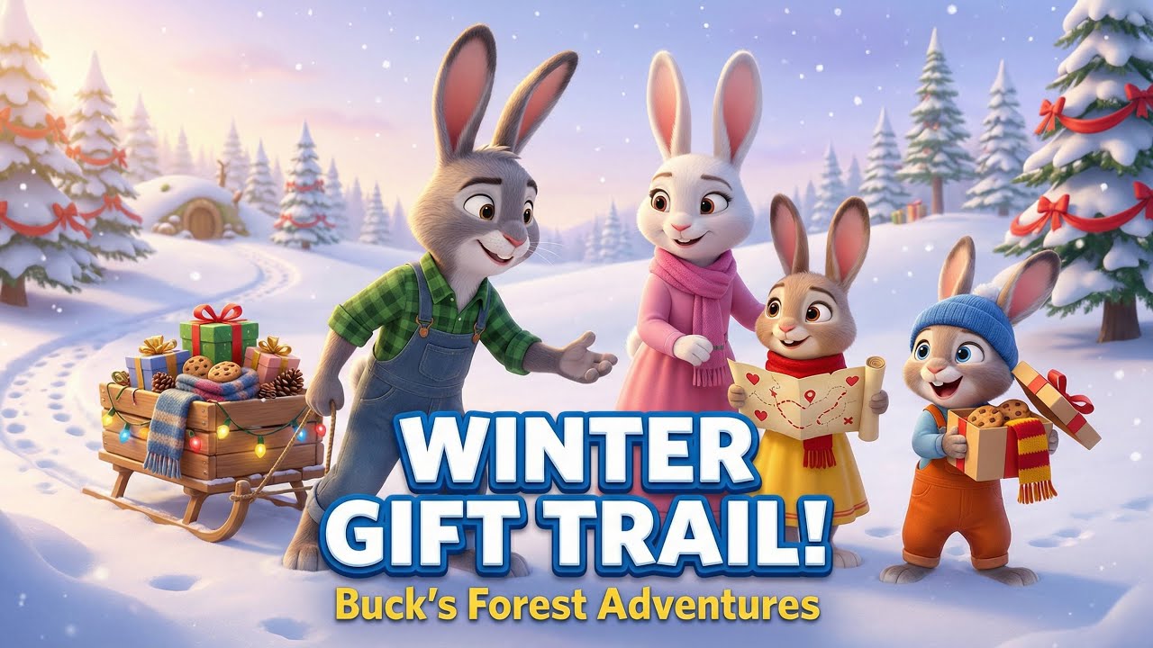 Buck’s Forest Adventures – Winter Gift Trail of Kindness! 🌲❄️ Safe Winter Cartoon for Kids