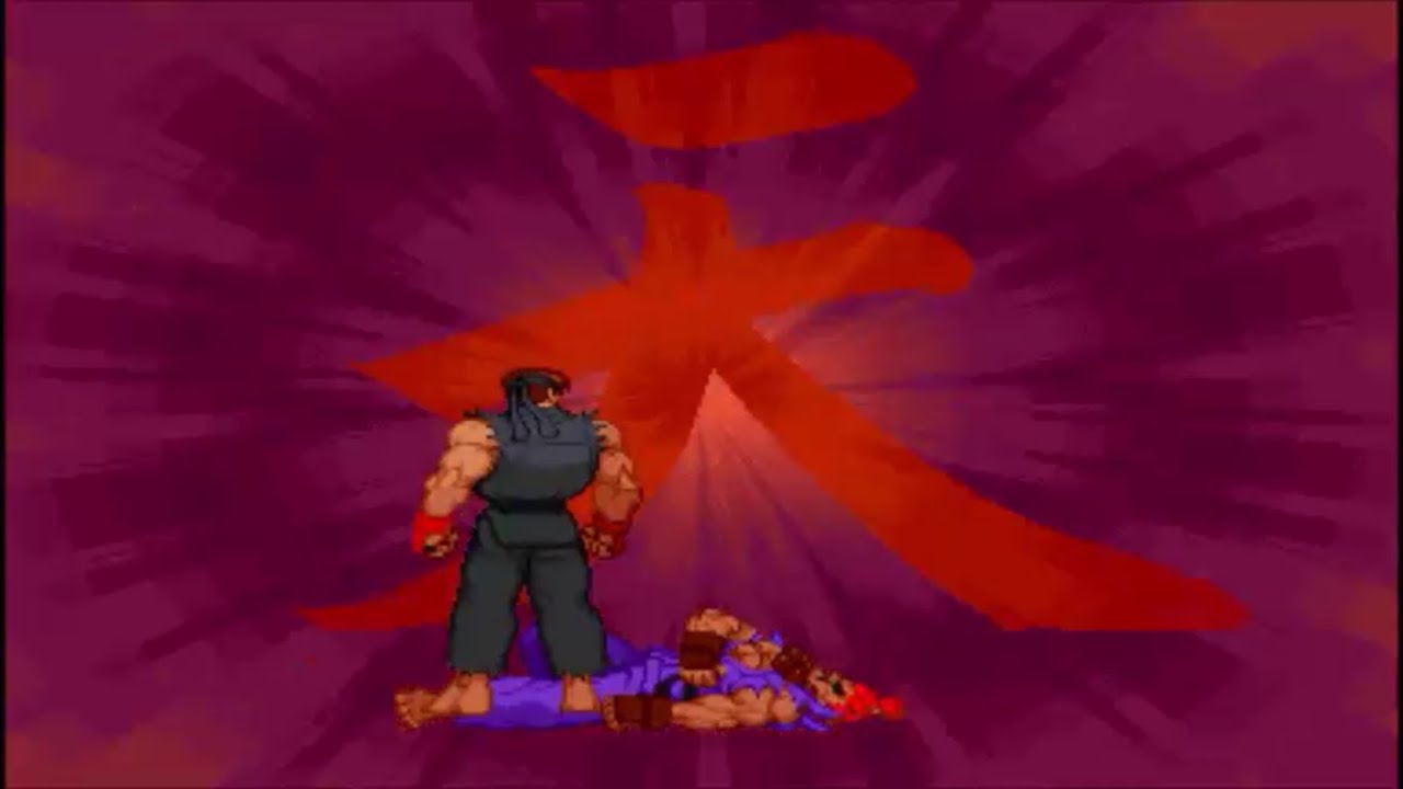 SF Alpha 3 Max - Evil Ryu vs Shin Akuma - Final Battle