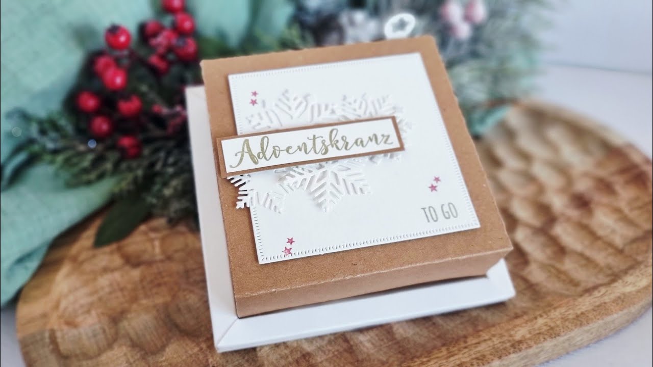 Adventskranz to go, 3D Rahmen basteln, Adventskranz für LED Teelichter basteln