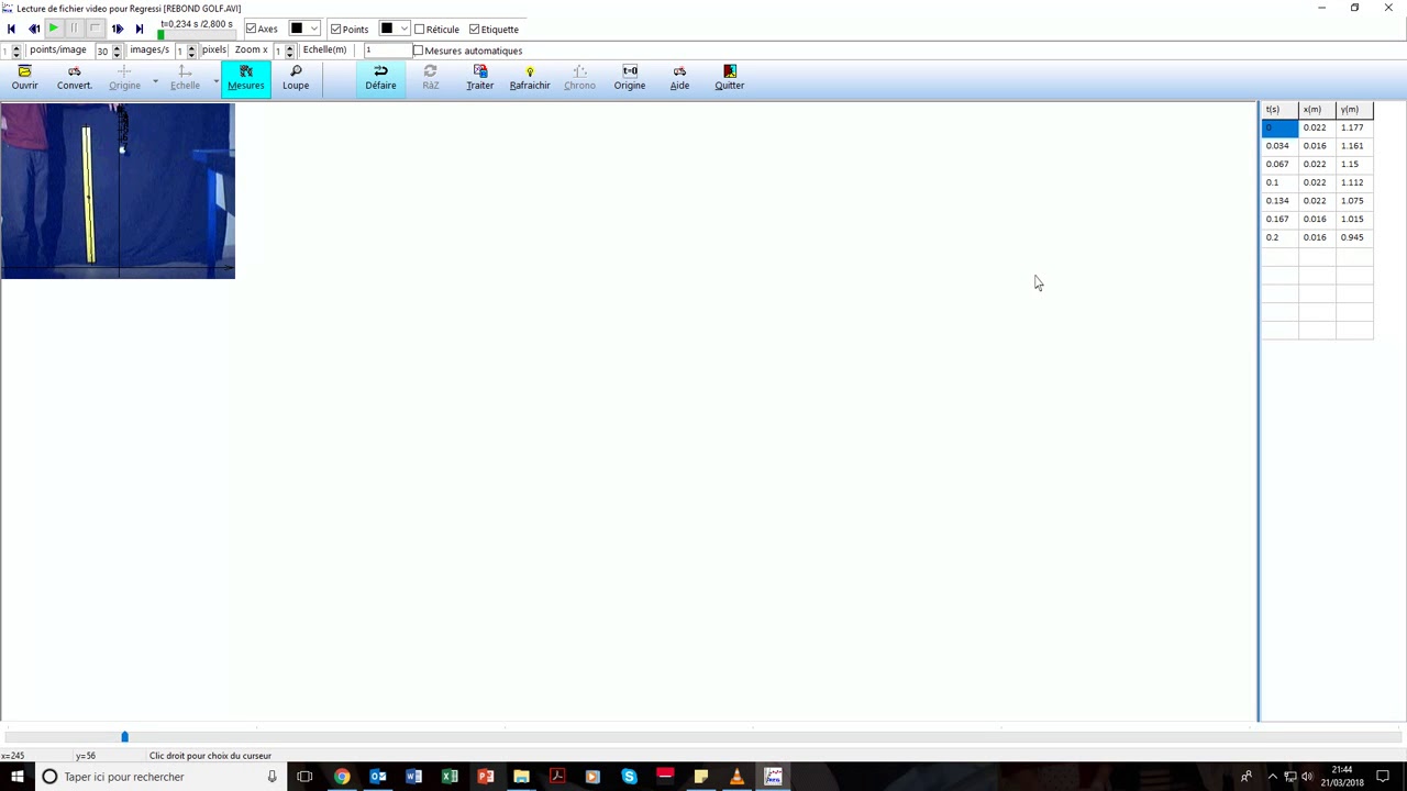Tutoriel Regressi : pointage d'une vidéo