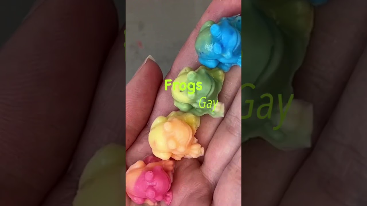 Gay Frogs Soap Remix 🌈🐸 #turnthefrigginfrogsgay #gayfrogs #frogs #soapcutting #soapmaker #rainbow