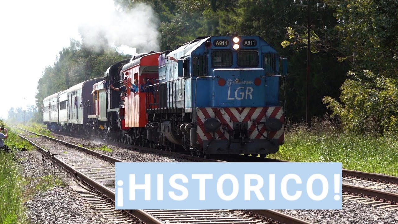 IMPONENTE Locomotora de VAPOR 3925 y U13 viajando a Chascomus a TODA VELOCIDAD!