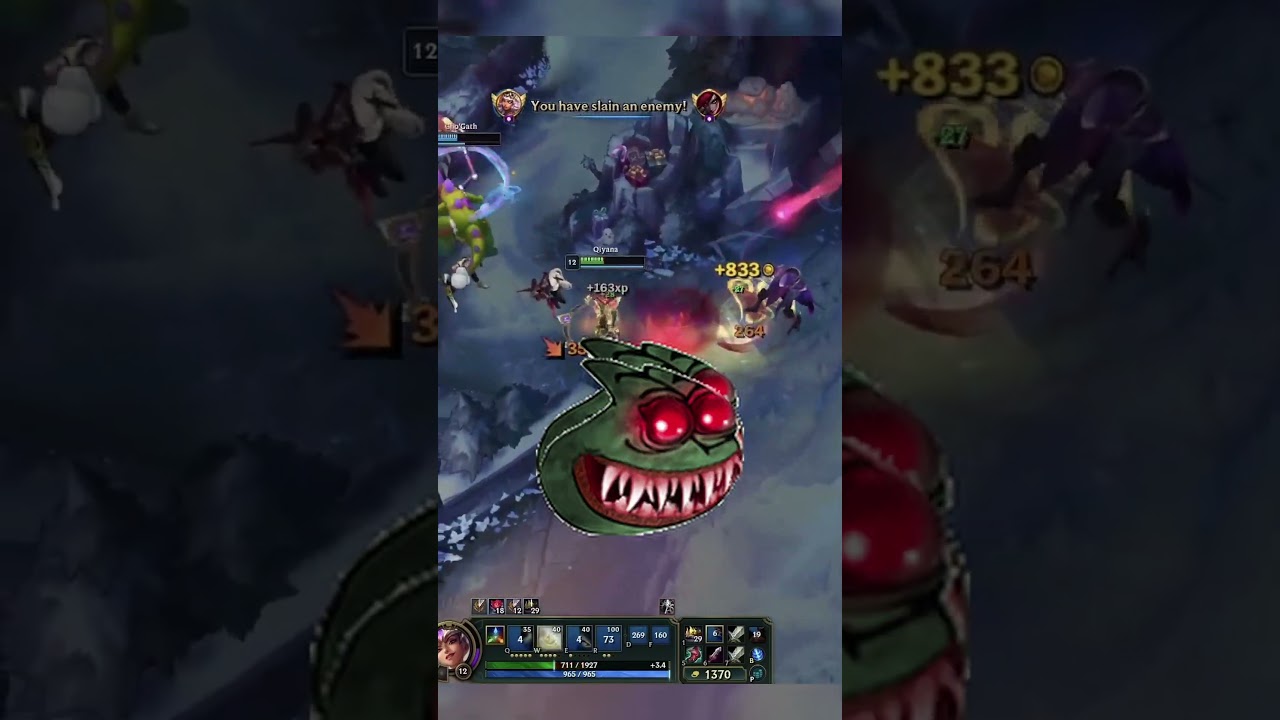 ВРАЖЕСКАЯ КОМАНДА ОТ ГЛАЗ КИЯНЫ💀 #leagueoflegends #qiyana #shorts #streamer