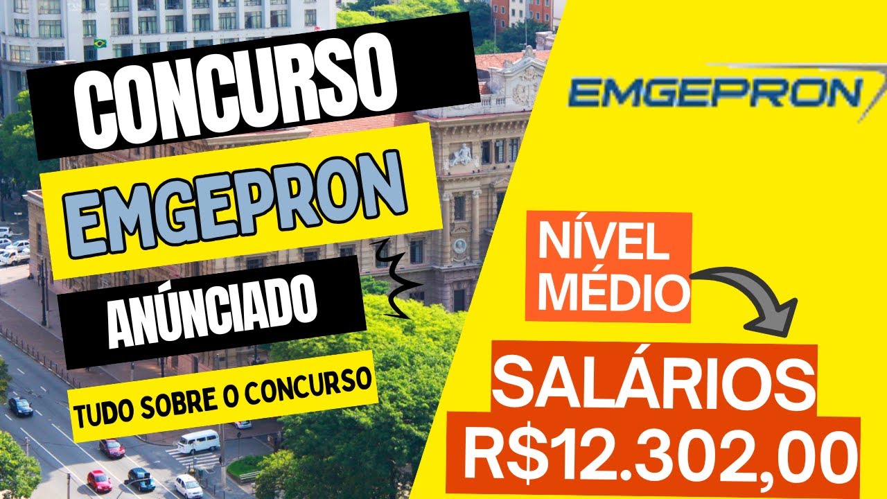 Concurso EMGEPRON 2026 ABERTO | Nível Médio e Superior | Salários até R$ 12.302