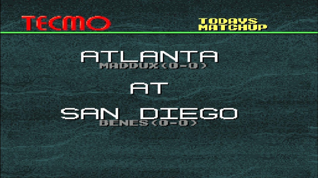 Atlanta at San Diego | April 4th, 1994 | 1994 MLB Season Sim | Tecmo Super Baseball (SNES)