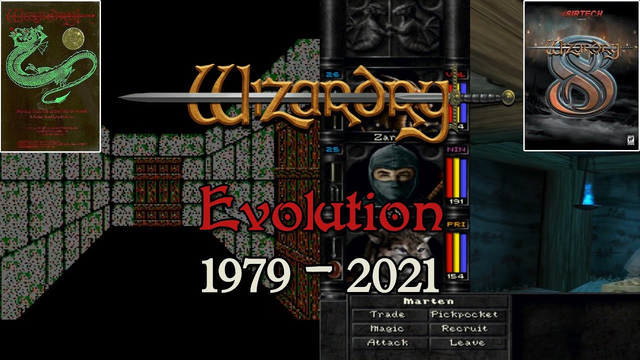 Evolution of Wizardry (1981 - 2021) Wizardry game series comparison history - retro RPG PC consoles