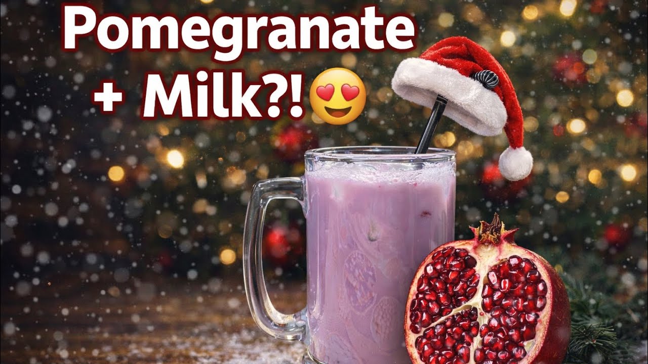 Pomegranate + Milk Smoothie?! 😍 Easy Recipe