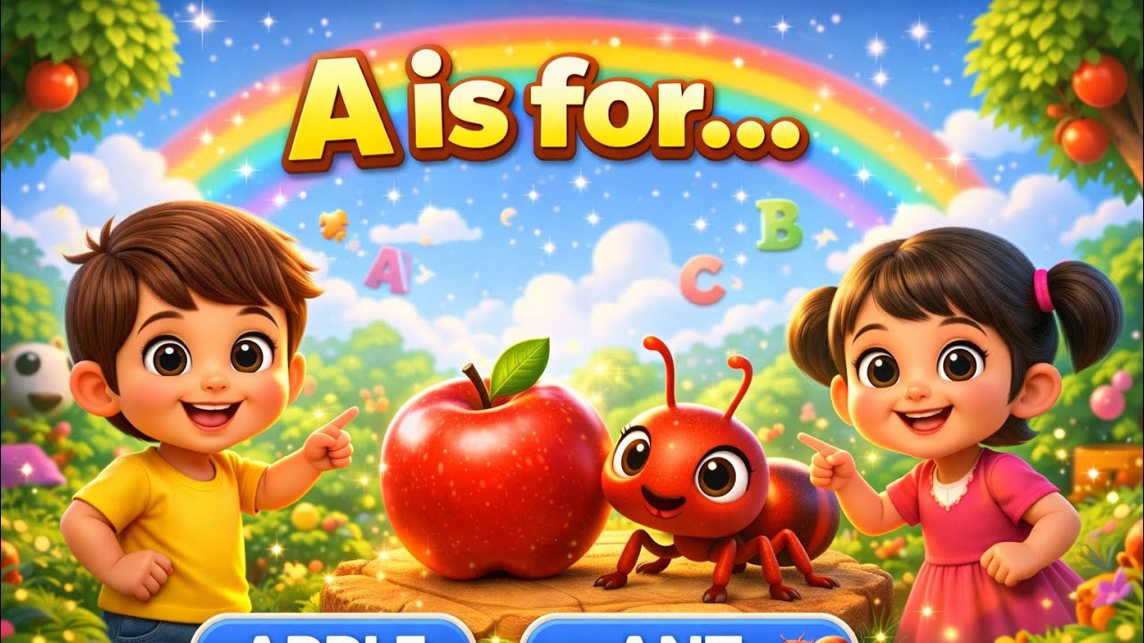 A is for Apple 🍎 | ABC Alphabet Learning for Kids | Kids nursery rhymes| Phonics Song 