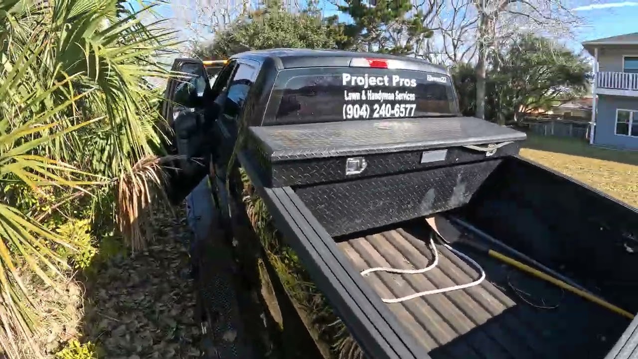 Wednesday morning tow    Pickup truck and lawn trailer 
