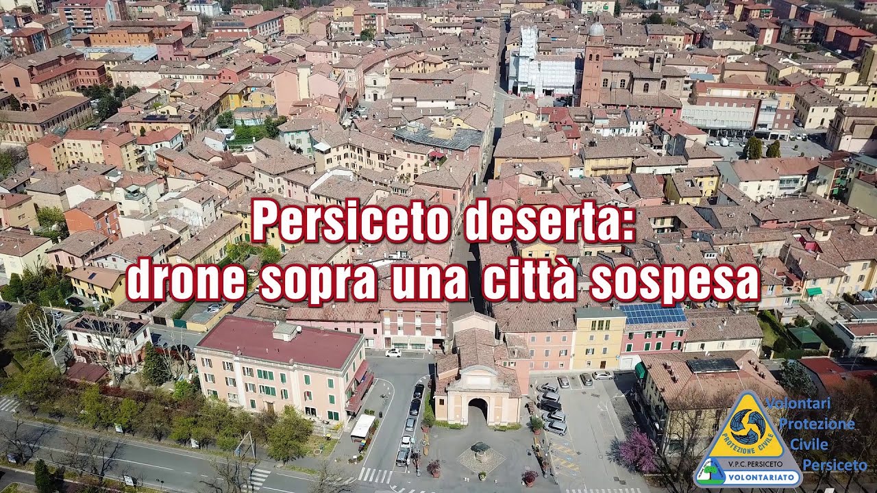 Persiceto deserta: drone sopra una città sospesa 4K | 05-04-2020