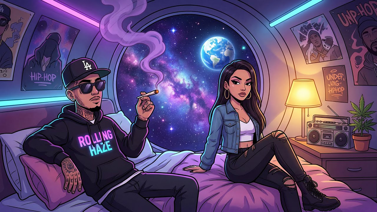 “Rolling Haze Space Cruise” Playlist — 420 Vibe Music | Chill Rap • Bluesy Hip-Hop • Stoner Mood