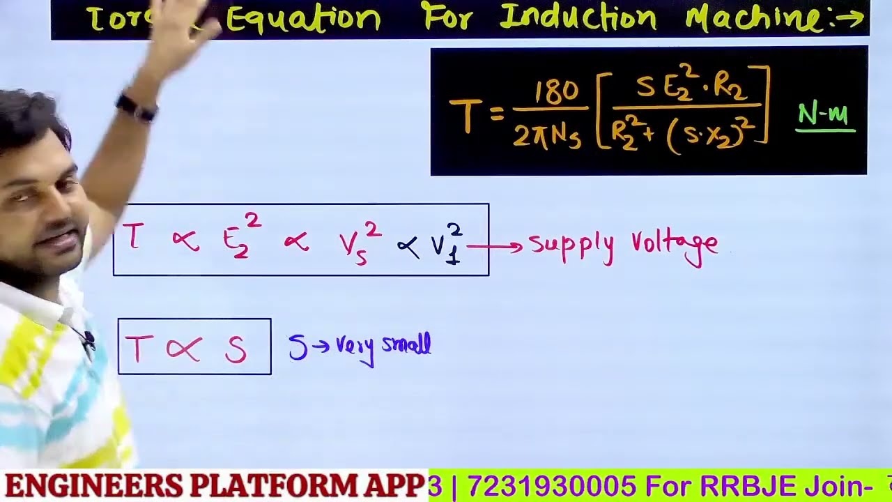 Torque equation for 3 phase induction motor | #three_phase_ac_motor #rajkamal_sir वंदे भारत बैच