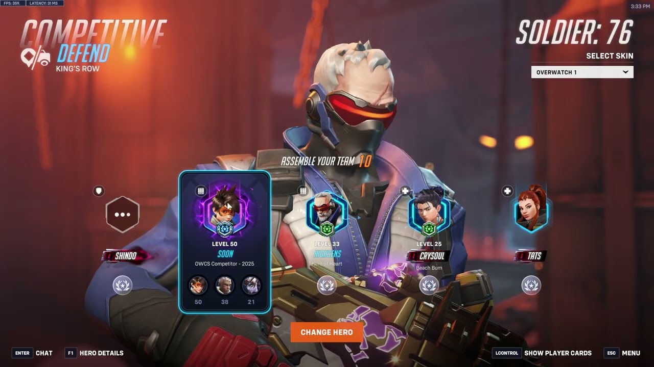 DAFRAN SOLDIER 76 GOD OVERWATCH 2 SEASON 18 TOP 500 GAMEPLAY