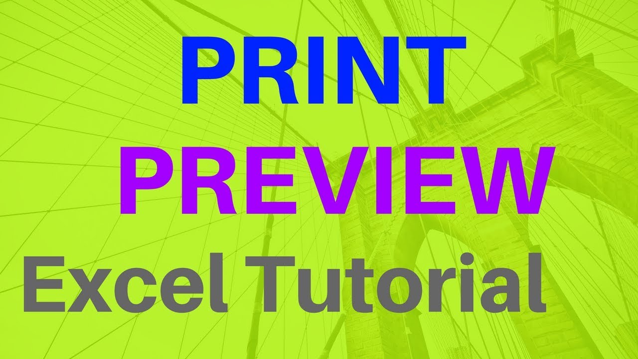 PRINT PREVIEW (Excel 2016 - Lesson #20) Excel Tutorial for Beginners & Experts