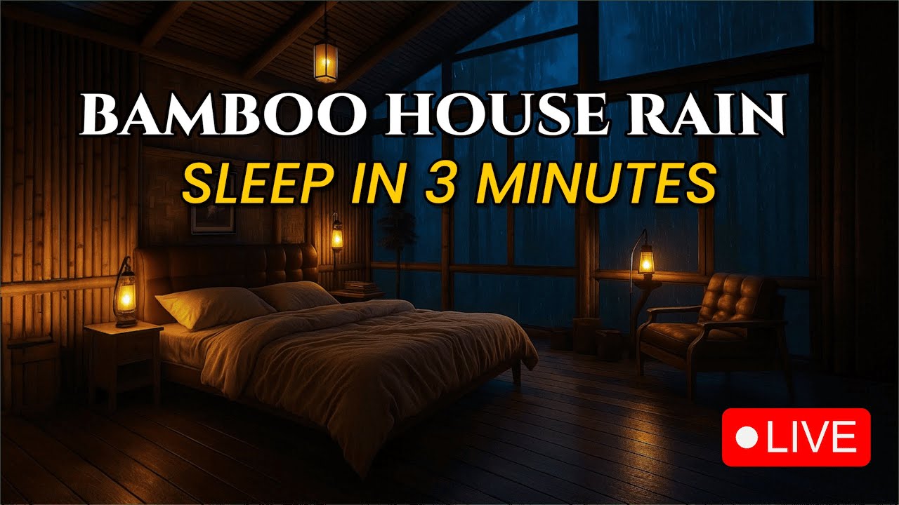 Heavy Thunderstorm Rain Sounds for Sleeping, Relaxing - Rain Bamboo Forest