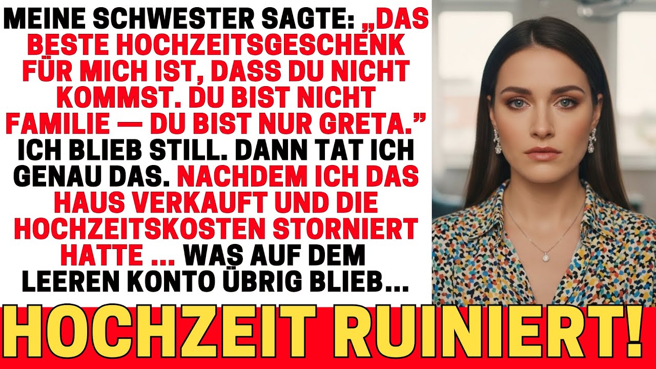 MEINE SCHWESTER SAGTE: „KOMM NICHT ZU MEINER HOCHZEIT.” ALSO SAGTE ICH ALLES AB…