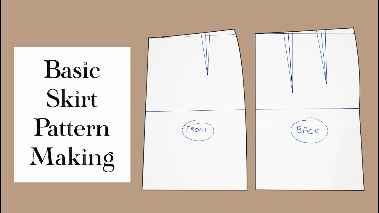 How to Draft Basic Skirt Pattern | Pattern Making Tutorial (Front & Back) | Basic Skirt Block Making