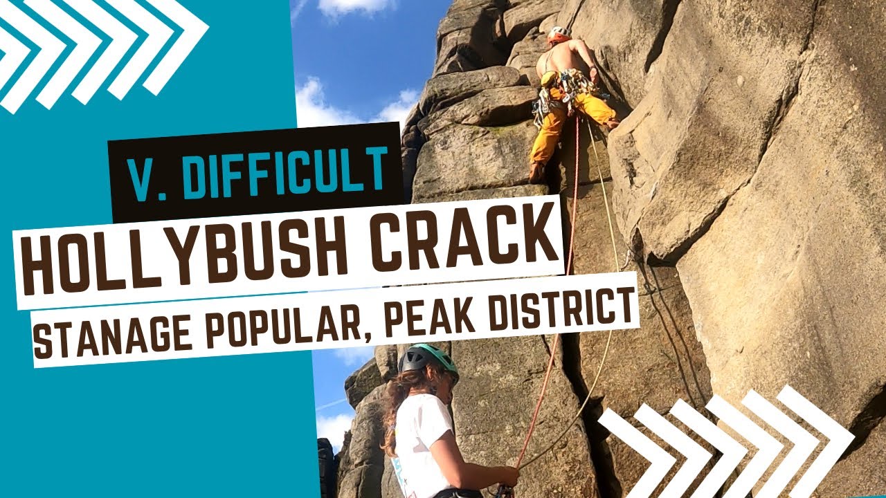 Trad climbing in Peak District -  Hollybush Crack -VD*** - Stanage Popular