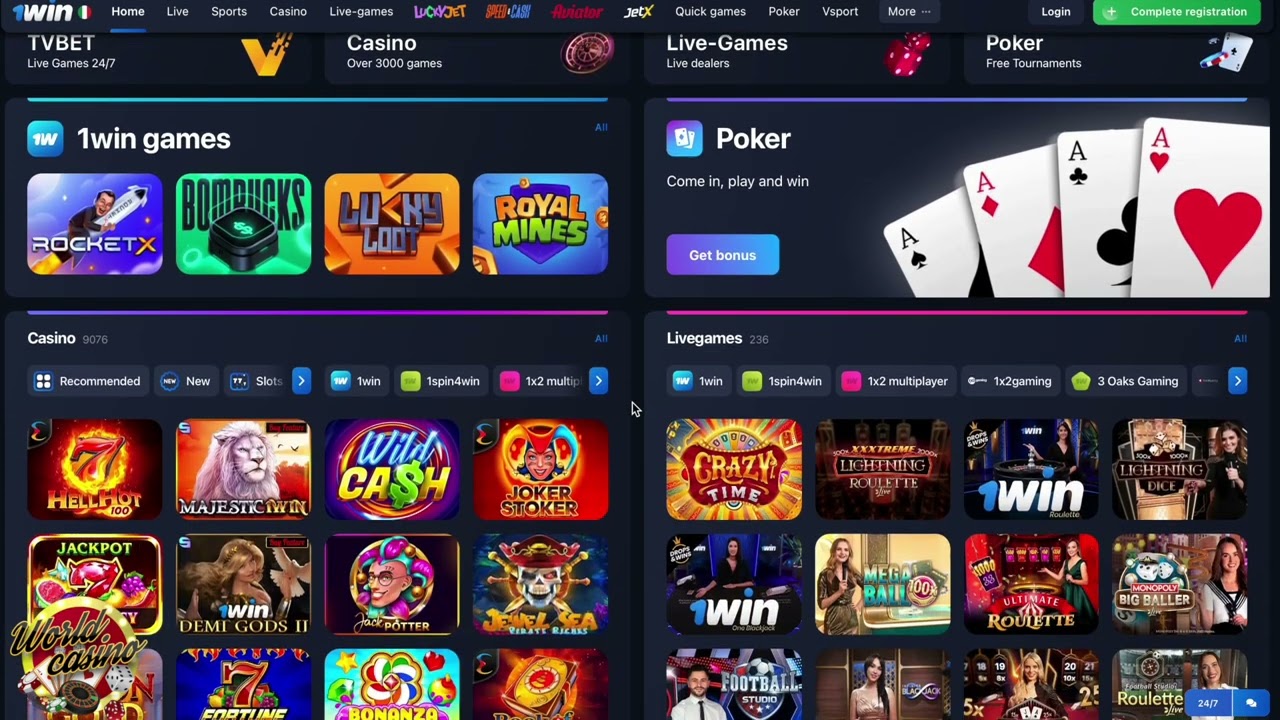 1WIN CASINO - review of casino | Promo code PLAY250 | Bonus 500%