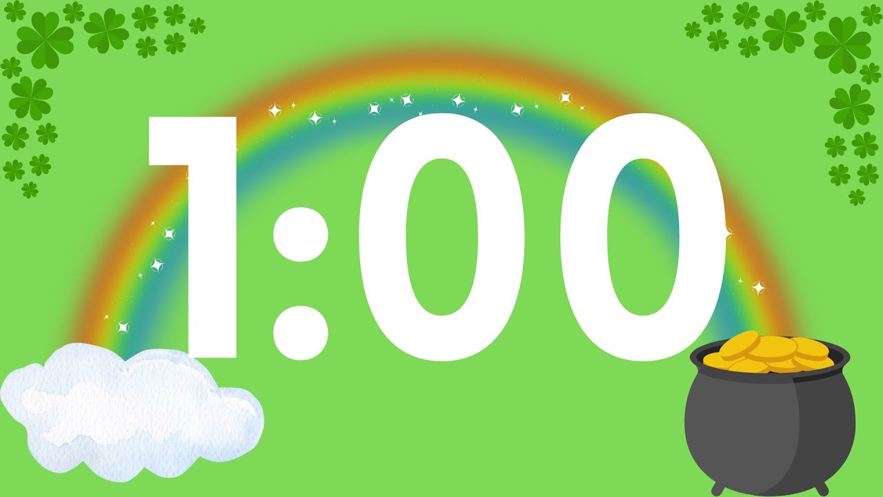 Saint Patrick's Day 1 Minute Timer | Classroom Timer | Rainbow Timer | Shamrock Countdown