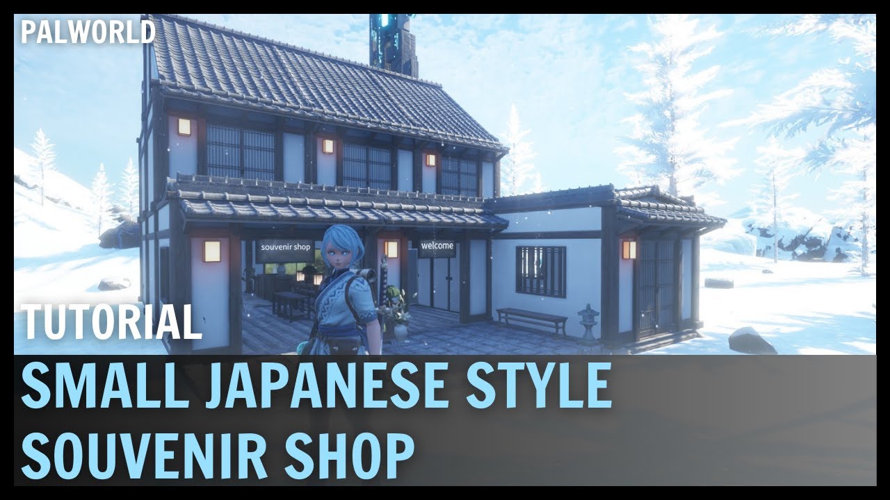 PALWORLD - How To Build A Small JAPANESE Style SOUVENIR SHOP! Tutorial!