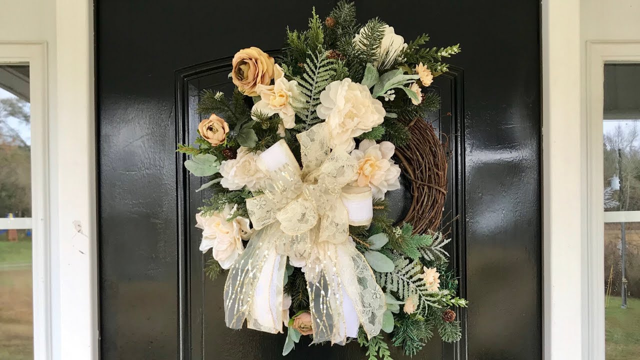 How to Make a Winter Wreath for Your Door - DIY Wreath Tutorial