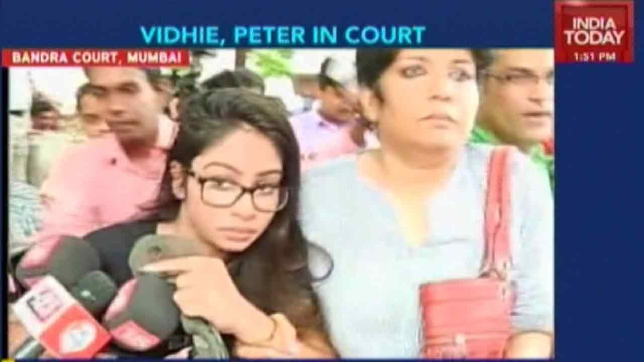Indrani's Daughter Vidhi and Husband Peter Mukerjea At Bandra Court