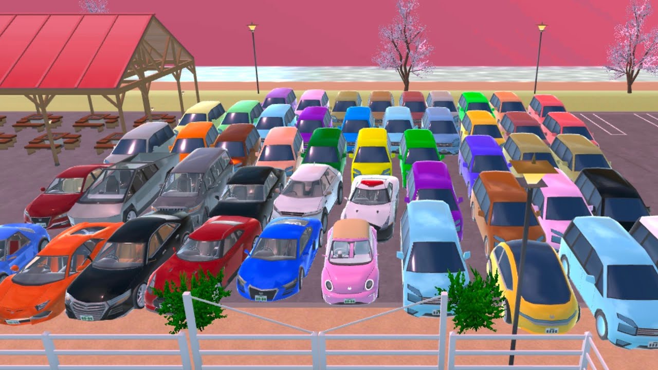 ALL RAINBOW COLOUR SUPER CARS 😱 COLLECTION AT SAKURA FARM 🌈😎!! SAKURA SCHOOL SIMULATOR GAMES 🎮🚔🤗🥳