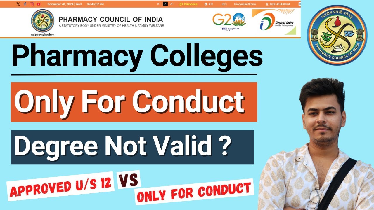 Pharmacy Colleges Only for Conduct kya hota he | Degree Valid or Not | No Pharmacist Registration !!