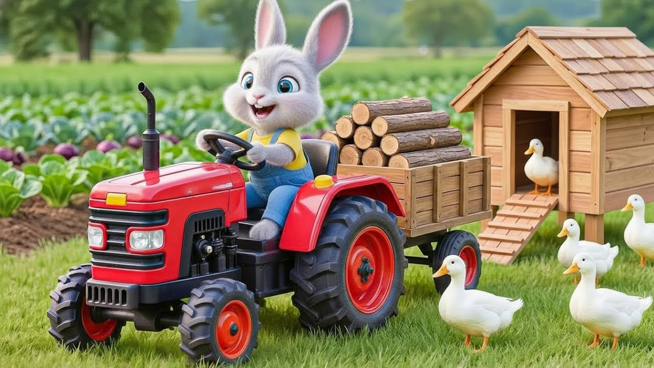 🔥🐰🦆 Baby Rabbit Rescues Ducks Trapped in Mud Flood… Then Rebuilds Their Duck House from Scratch! 😱
