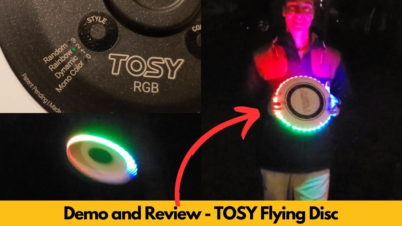 TOSY Flying Disc Review and Demo | Light Up the Night with Millions of Colors!