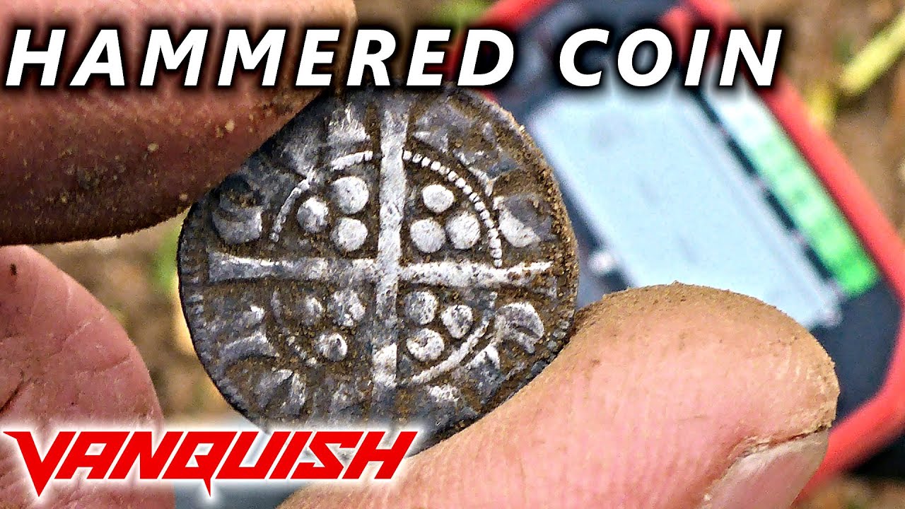 MINELAB VANQUISH METAL DETECTOR  A HAMMERED COIN & Silver Coins