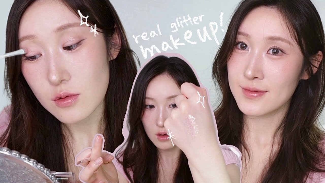 [진짜 펄. 핑크 메이크업💖]반짝반짝 바세린광 글리터+여리여리 핑크 조합/ 에뛰드 두근두근체인지💫