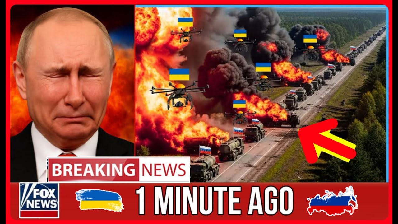 Ukraine Destroys Russian Convoy in Massive Drone Strike #ukraine