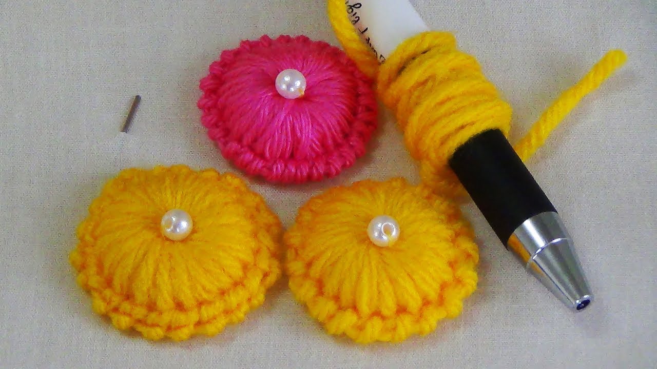 Hand Embroidery: Making Buttons with Wool