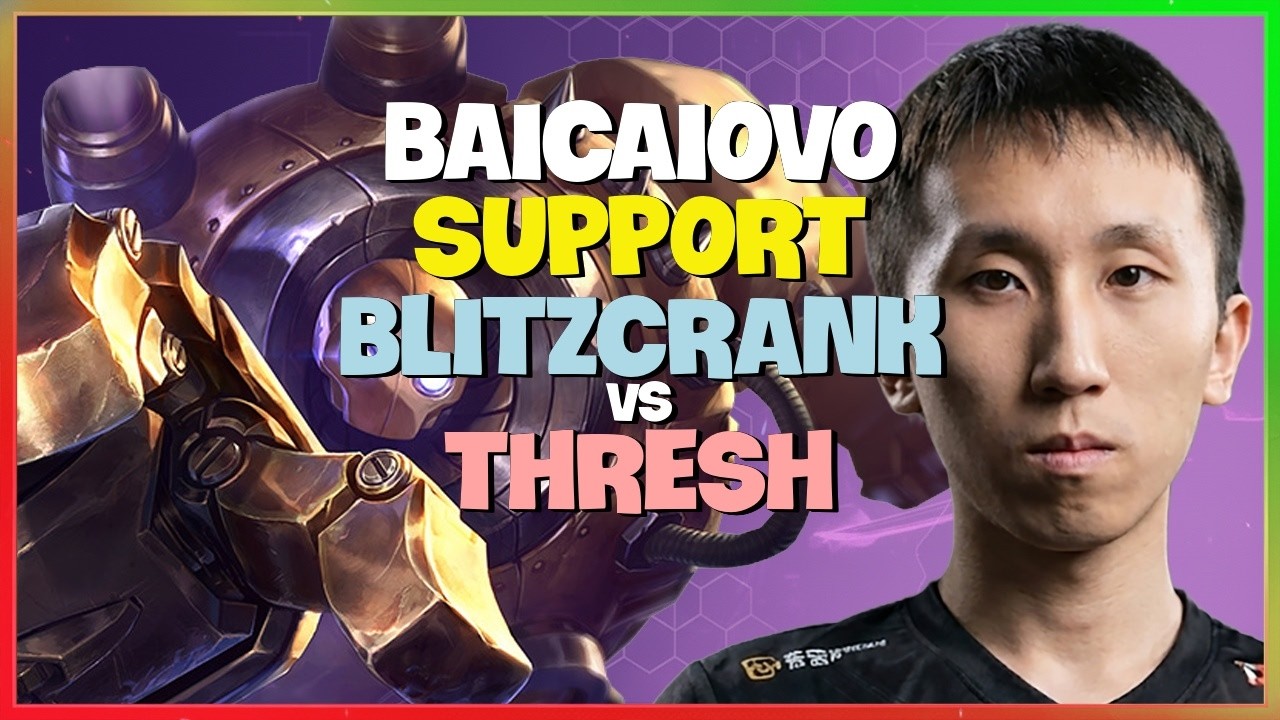 Baicaiovo Top 2 Super Server Challenger Blitzcrank Roaming Tactics Engsub