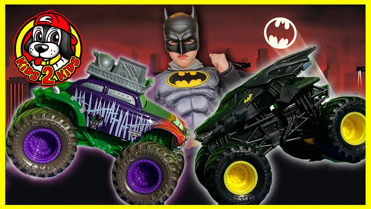 🦇BATMAN Monster Truck Downhill Race (Monster Jam & Hot Wheels Monster Trucks Toys)