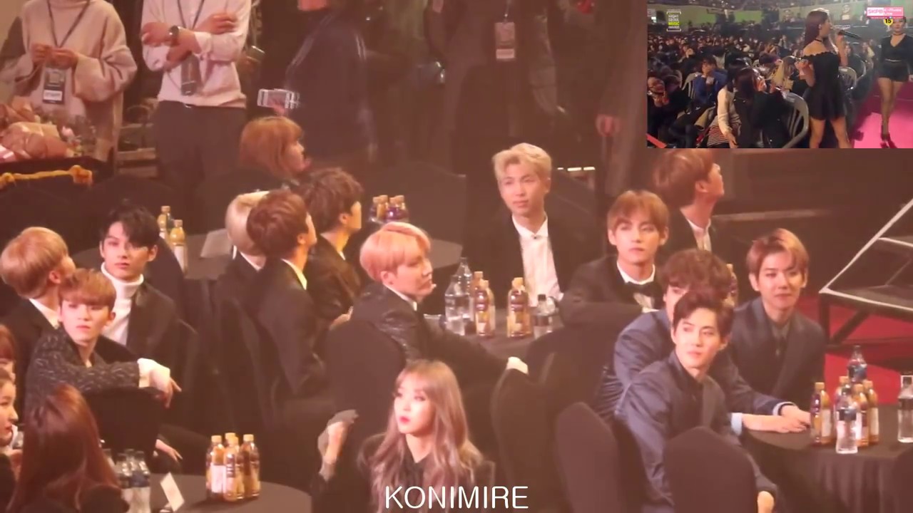 170119 EXO & BTS reaction to MAMAMOO You're The Best + Décalcomanie @ Seoul Music Awards