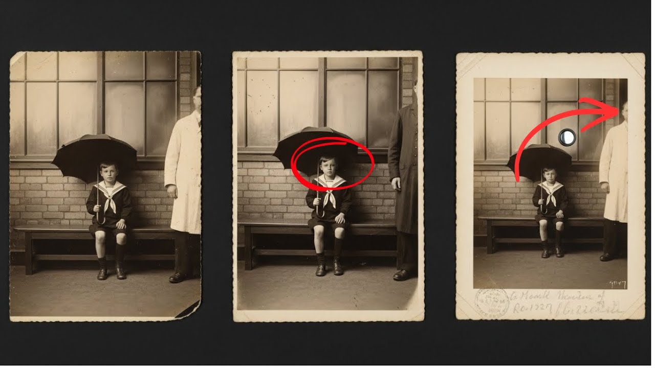Foto de 1910: niño con paraguas parecía tierna—hasta que el zoom reveló algo
