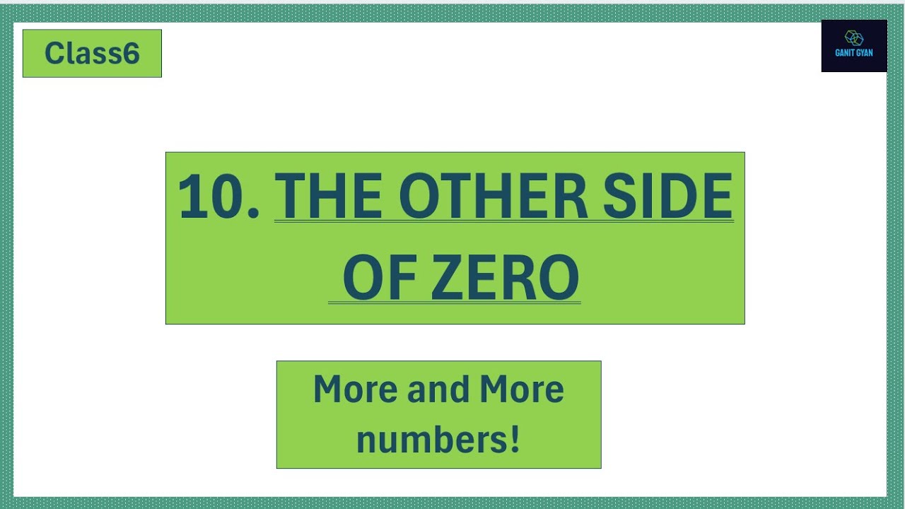 Class 6, Chapter 10, The other side of zero. More & more numbers