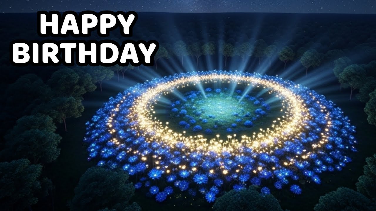 🎇Happy Birthday – Enchanted Light Show in the Blue & Gold Forest | Magical Celebration