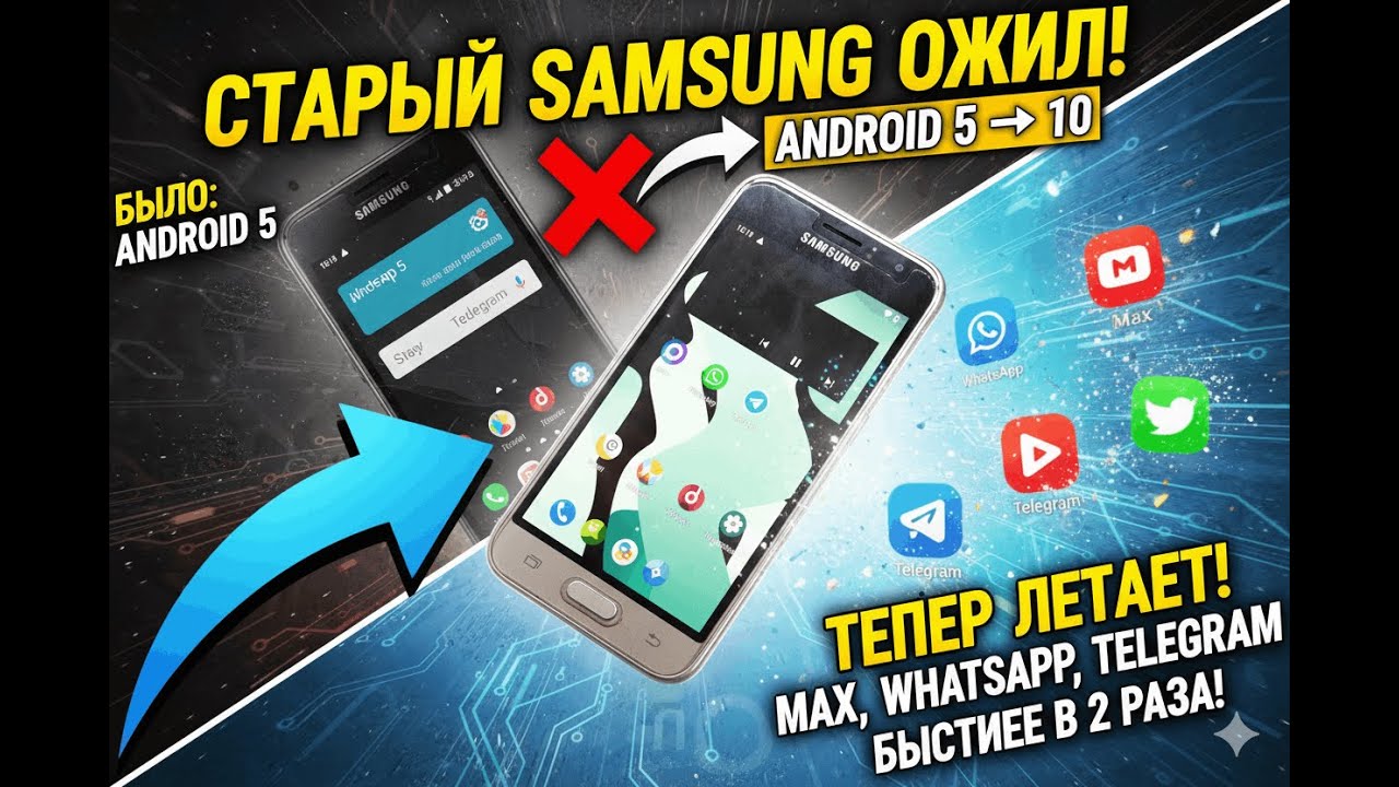 Оживление старичка! Переводим старый Самсунг с 5го на 10 Андройд, с поддержкой всех приложений