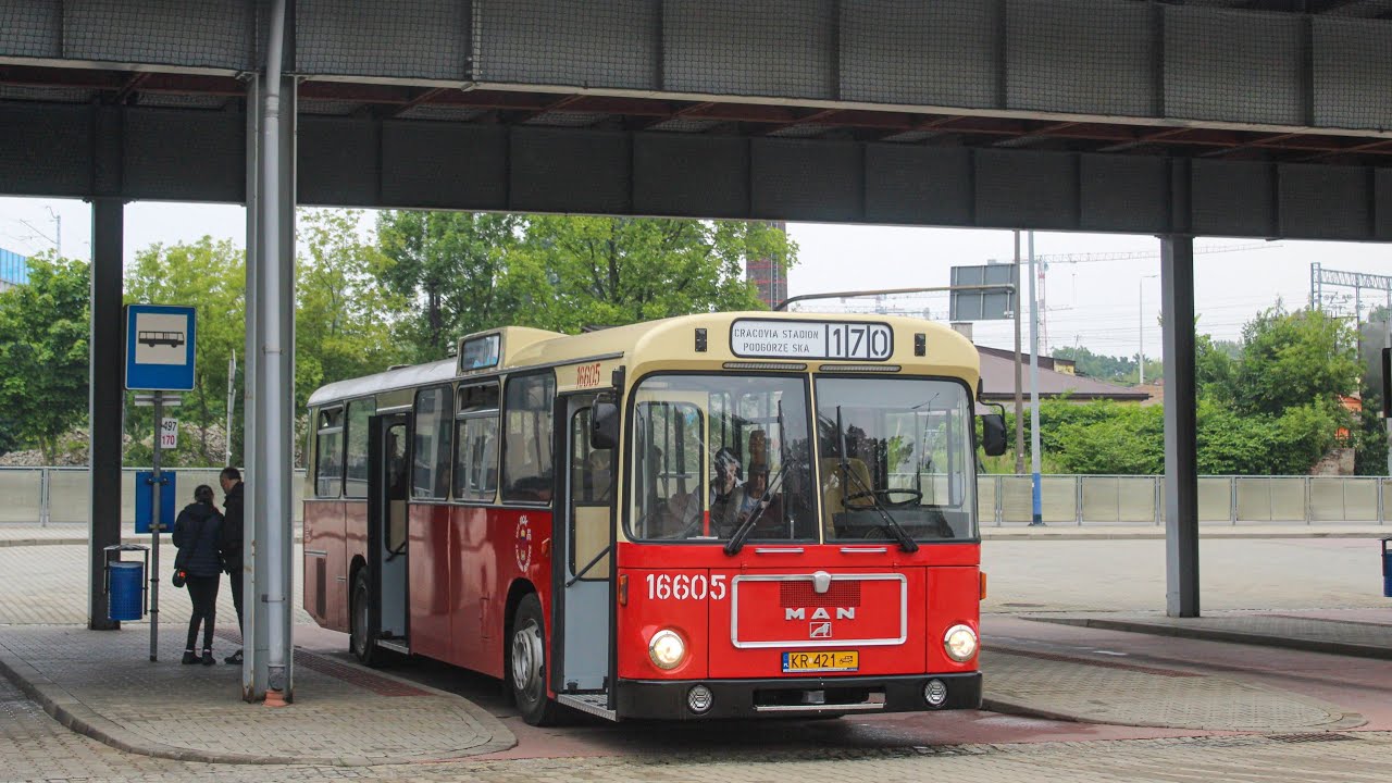 Przejazd: MAN SL200 #16605 MPK Kraków - Linia 170