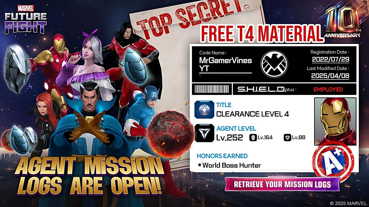 Don't Miss Free T4 Material | 10 Year Anniversary Marvel Future Fight