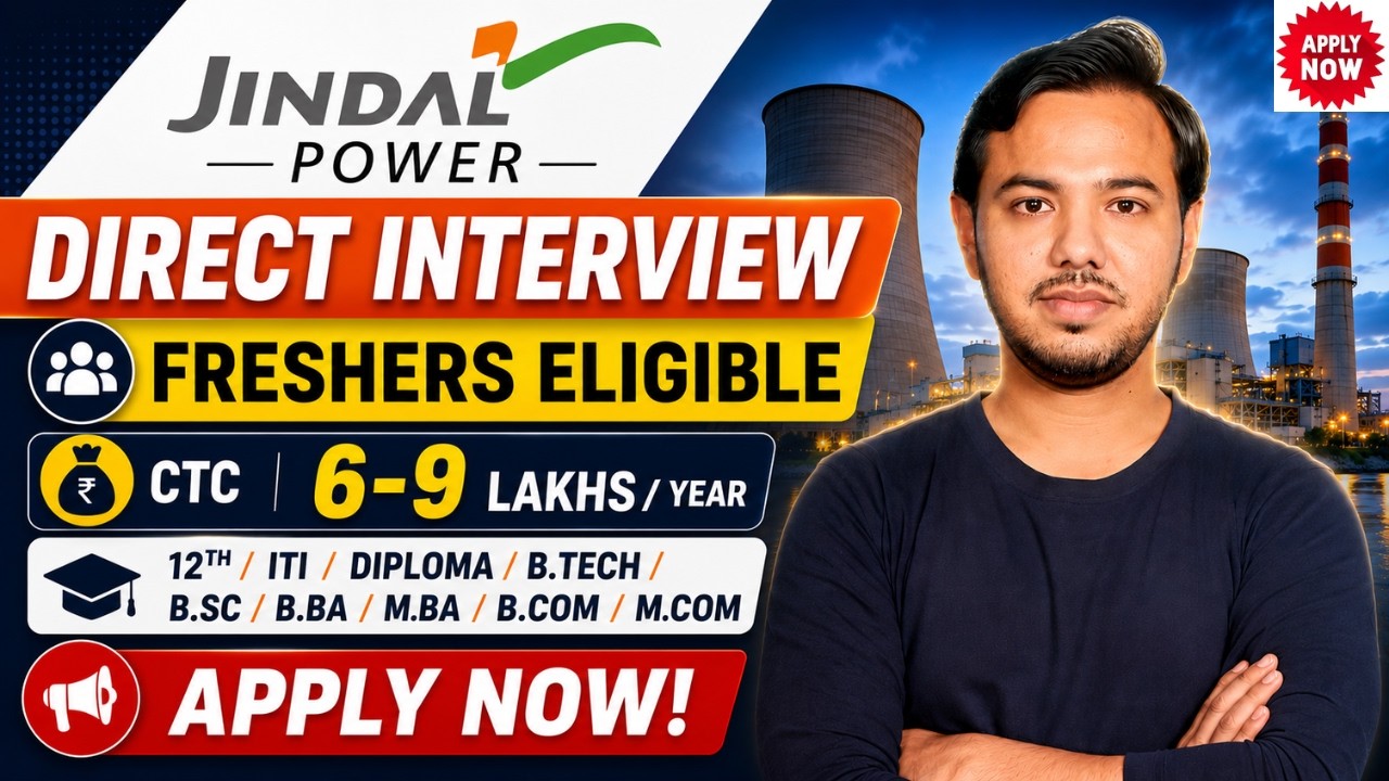 Jindal power Recruitment 2026 | CTC: 6-9 Lakhs | Jindal Power Vacancy 2026 | Jindal Power Hiring