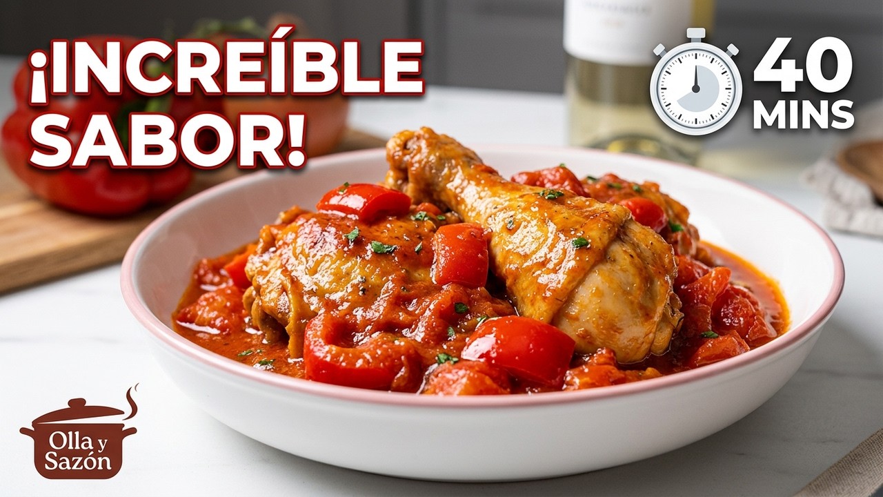 POLLO al PIMIENTO | Receta casera y fácil de preparar | Olla y Sazón