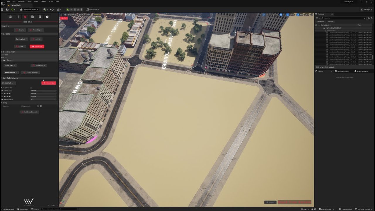 Unreal Engine 5.3 - Creating a City with WorldBLD|CityBLD & Modern City Kit - Roads & Districts - 4K
