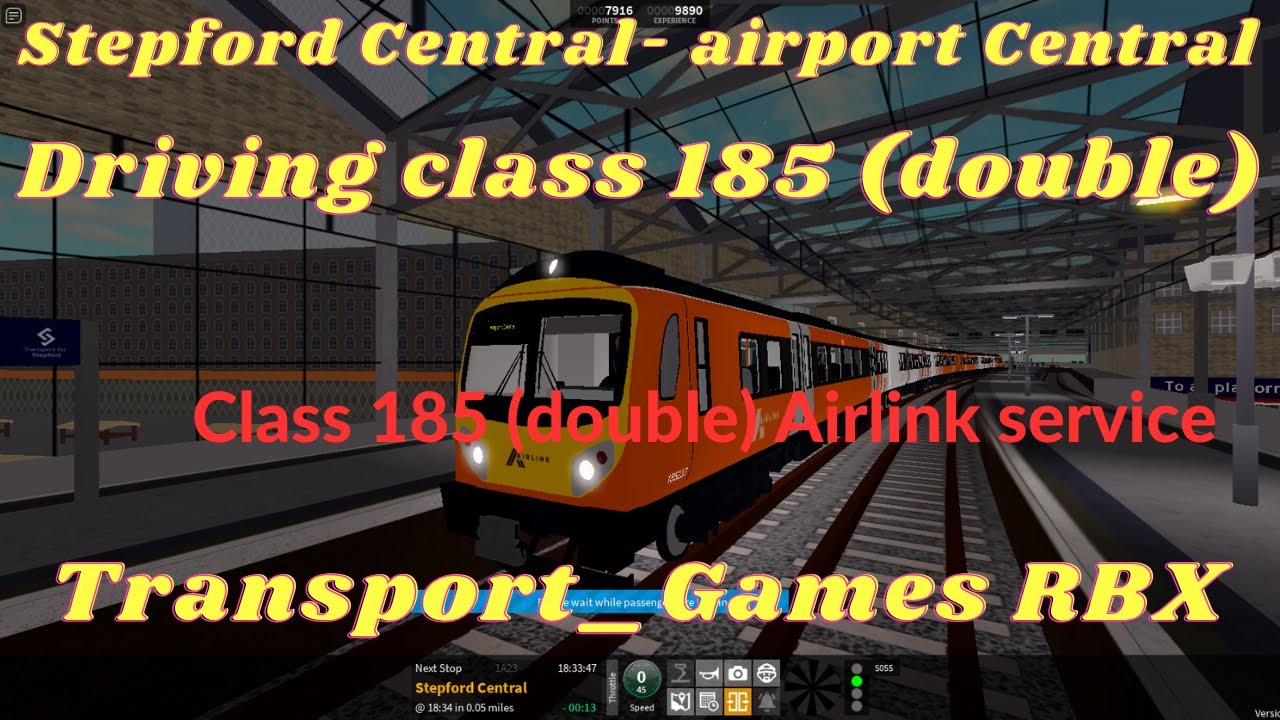 Roblox SCR: Driving class 185 (Airlink: double) from Stepford central- Airport Central.