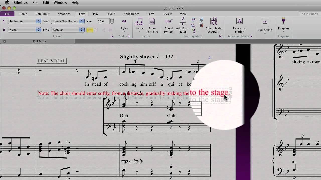 Text styles and typography in Sibelius 7